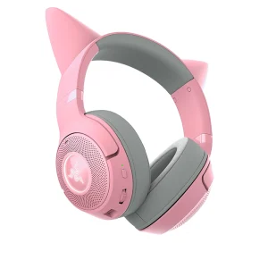 Razer Kraken Kitty V2 BT Wireless RGB Headset | Chroma RGB Kitty Ears & Earcups | Bluetooth 5.2-40 mm Drivers | Noise-Cancelling Mics | Lightweight | 40 Hr Battery w/Type C Charging | Quartz Pink