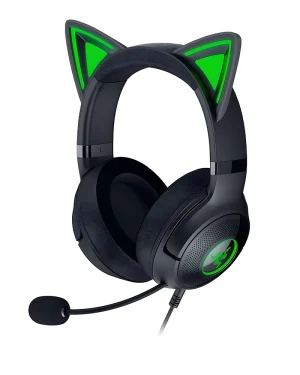 Razer Kraken Kitty V2 – Wired RGB Headset with Kitty Ears (Stream Reactive Lighting, HyperClear Cardioid Mic, TriForce 40 mm Drivers, 7.1 Surround Sound) Black