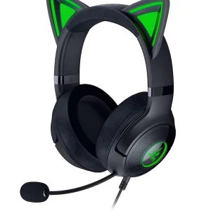 Razer Kraken Kitty V2 – Wired RGB Headset with Kitty Ears (Stream Reactive Lighting, HyperClear Cardioid Mic, TriForce 40 mm Drivers, 7.1 Surround Sound) Black