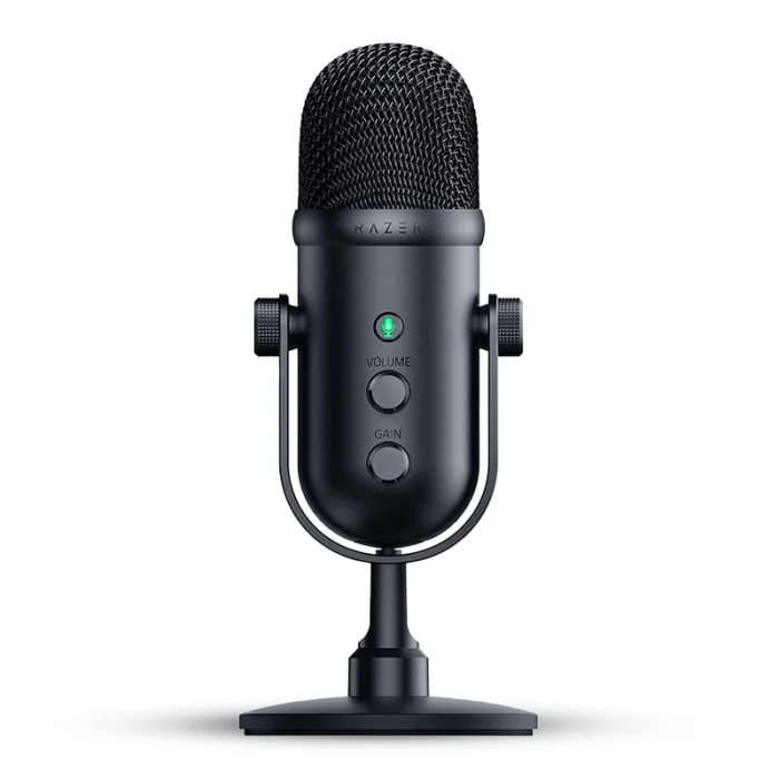 Razer Seiren V2 Pro – Professional-Grade USB Microphone for Streamers (Dynamic Microphone, High Pass Filter, Mic Monitoring, Built in Shock Absorber & Mic Windsock, Gain Control & Mute Button) Black