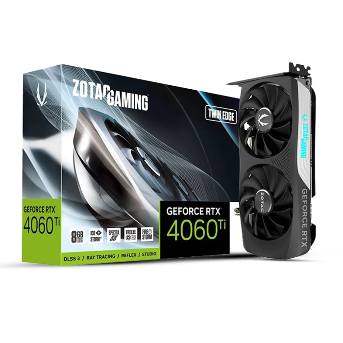 ZOTAC GAMING GEFORCE RTX 4060 Ti TWIN EDGE 8GB GDDR6, 128bit, 2535/18000, HDCP, Three DP, HDMI, Medium Pack